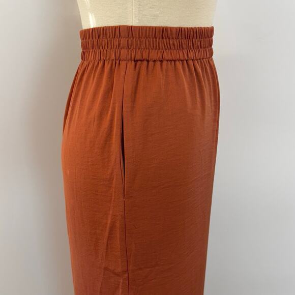 Barefoot Dreams Washed Satin Wide Leg Pants Amberglow Size XL NWT - Picture 4 of 10